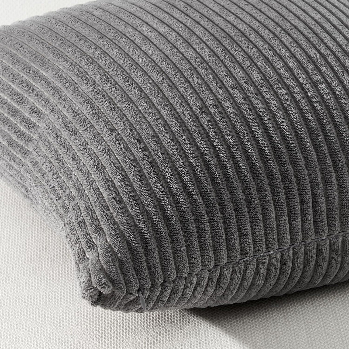 Corduroy Velvet Cushion Covers - Soft Velvet Fabric with Hidden Zipper - Stylish Mix of Grey Shades, 45cm x 45cm (Pack of 4)