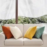 Corduroy Velvet Cushion Covers - Soft Velvet Fabric with Hidden Zipper - Rainbow, 45cm x 45cm (Pack of 4)