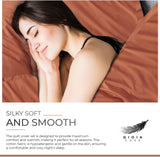 100% Cotton Vintage Washed Bed Quilt Cover Set - Brick - Queen Size