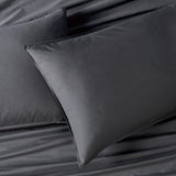 100% Cotton Vintage Washed Bed Quilt Cover Set - Charcoal - Queen Size