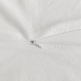 100% Cotton Vintage Washed Bed Quilt Cover Set - White - Queen Size