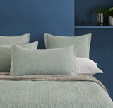 Lisbon Quilted 3-Piece Embossed Coverlet Set (Sage Green, Queen/King)