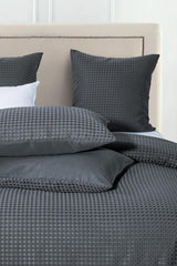 100% Premium Waffle Microfibre Quilt Cover Set (3Pcs) - Dark Grey - King