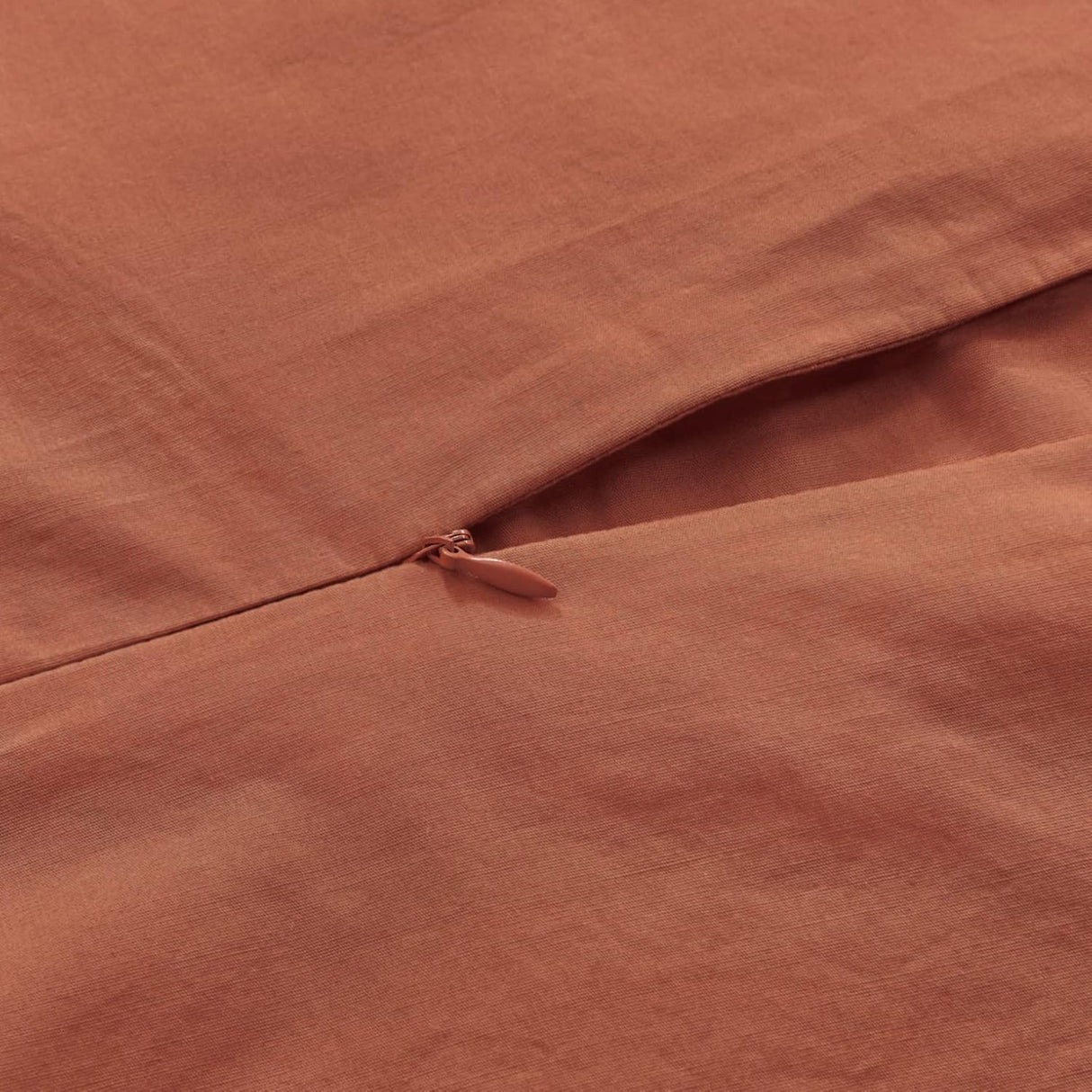 100% Cotton Vintage Washed Bed Quilt Cover Set - Brick - King Size