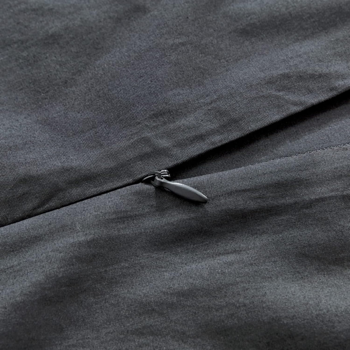 100% Cotton Vintage Washed Bed Quilt Cover Set - Charcoal - King Size