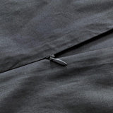 100% Cotton Vintage Washed Bed Quilt Cover Set - Charcoal - King Size