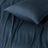 100% Cotton Vintage Washed Bed Quilt Cover Set - Dark Indigo - King Size