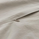100% Cotton Vintage Washed Bed Quilt Cover Set - Natural - King Size