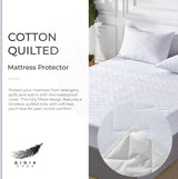 100% Ultra-Soft Cotton Quilted Anti-Microbial Mattress Cover Protector - Super King Size