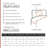 100% Cotton Vintage Washed Bed Quilt Cover Set - Brick - Super King Size