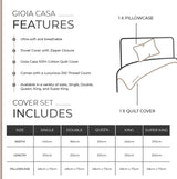 100% Cotton Vintage Washed Bed Quilt Cover Set - Natural - Super King Size