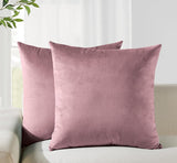 Twin-Pack Velvet Cushion Covers - Soft Microfibre Cushion Covers with Hidden Zipper (Blush, 65cm*65cm)