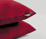 Twin-Pack Velvet Cushion Covers - Soft Microfibre Cushion Covers with Hidden Zipper (Red, 45cm*45cm)