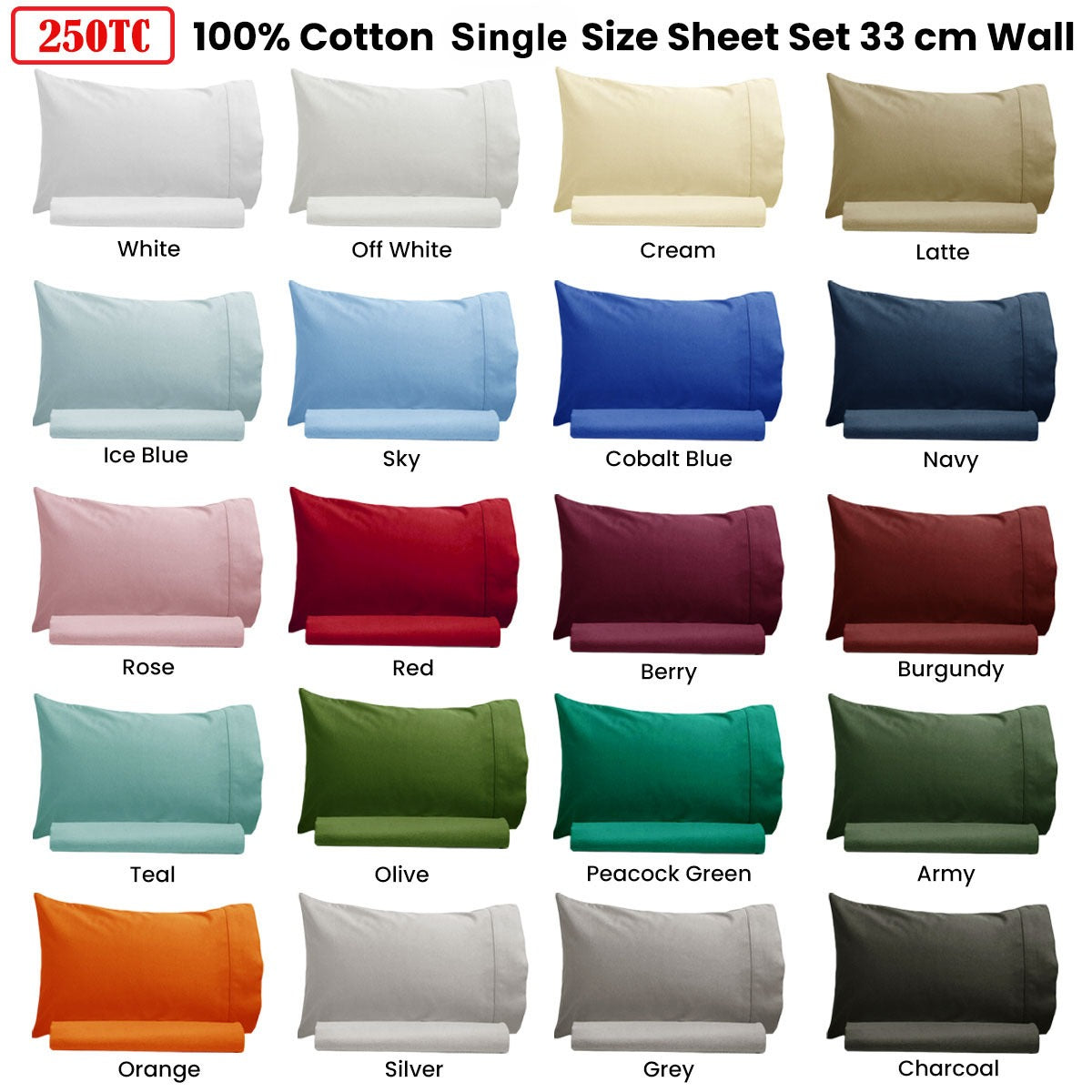 Artex 250TC 100% Cotton Sheet Set Single Teal