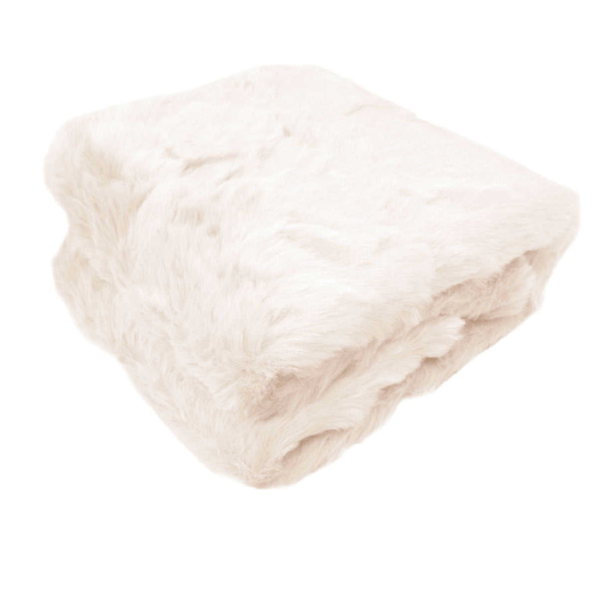 Ariana Long Fleece Faux Fur Throw Light Peach