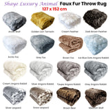 Shaye Luxury Range Faux Fur Throw Rug 127 x 152 cm Mexican Wolf