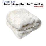 Radisson Arctic Fox Off White Luxury Animal Faux Fur Throw 127 x 152 cm