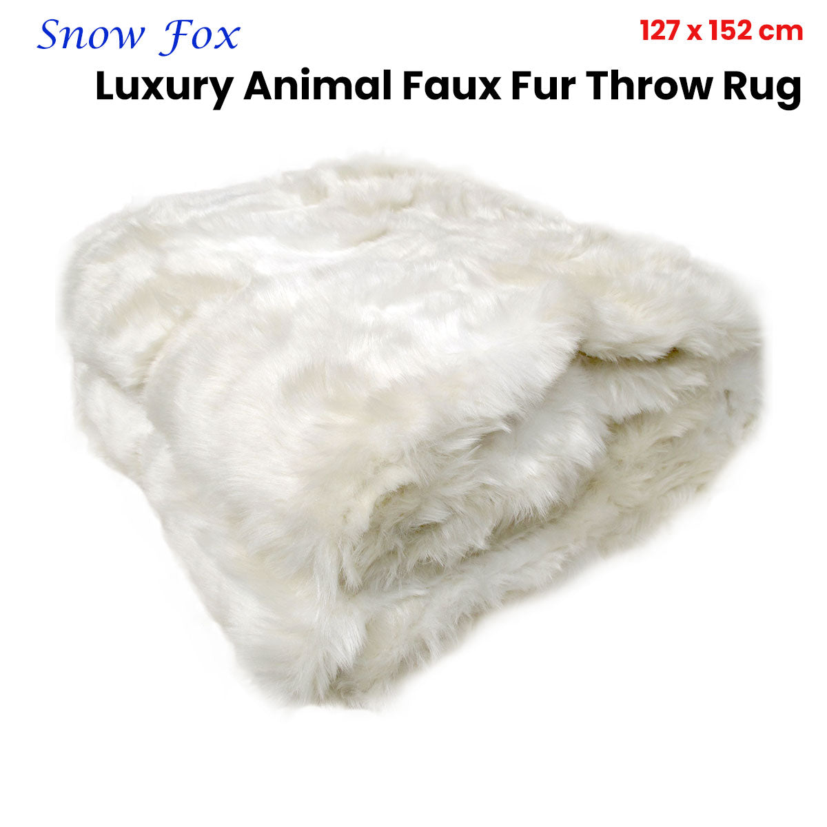 Radisson Snow Fox Luxury Animal Faux Fur Throw 127 x 152 cm