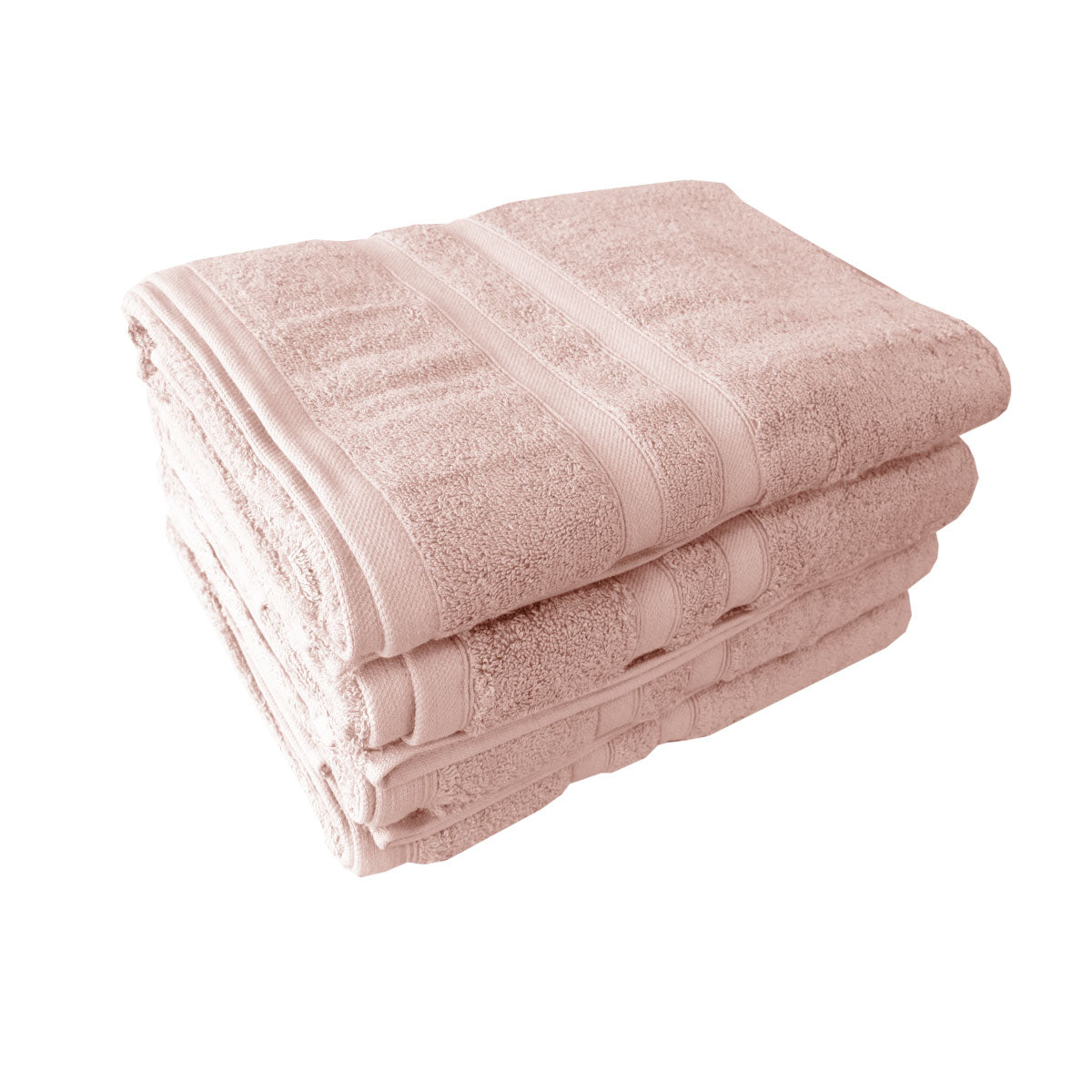 600GSM Set of 4 Melissa 100% Cotton Bath Towels Coral 70 x 140 cm