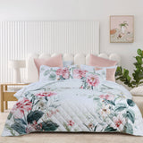 Bianca Coleraine White Floral Printed Bedspread Set King
