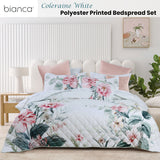 Bianca Coleraine White Floral Printed Bedspread Set King Single