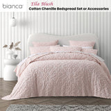 Bianca Ella Blush Cotton Chenille Floral Bedspread Set Single