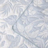 Bianca Laurieton Blue Jacquard Botanical Bedspread Set Queen