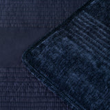 Bianca Cyrano Indigo Soft Velvet Polyester Quilted Coverlet Set Super King