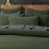 Bianca Lester Olive Velvet Diamond Polyester Coverlet Set Single/Double