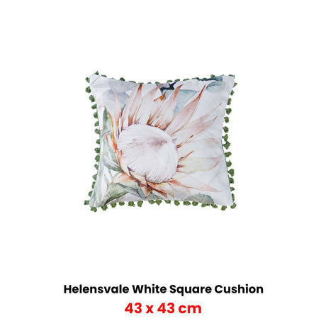 Bianca Helensvale White Velvet Square Filled Cushion 43 x 43cm