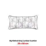 Bianca Myrtleford Grey Lumbar Oblong Filled Cushion 30 x 60cm