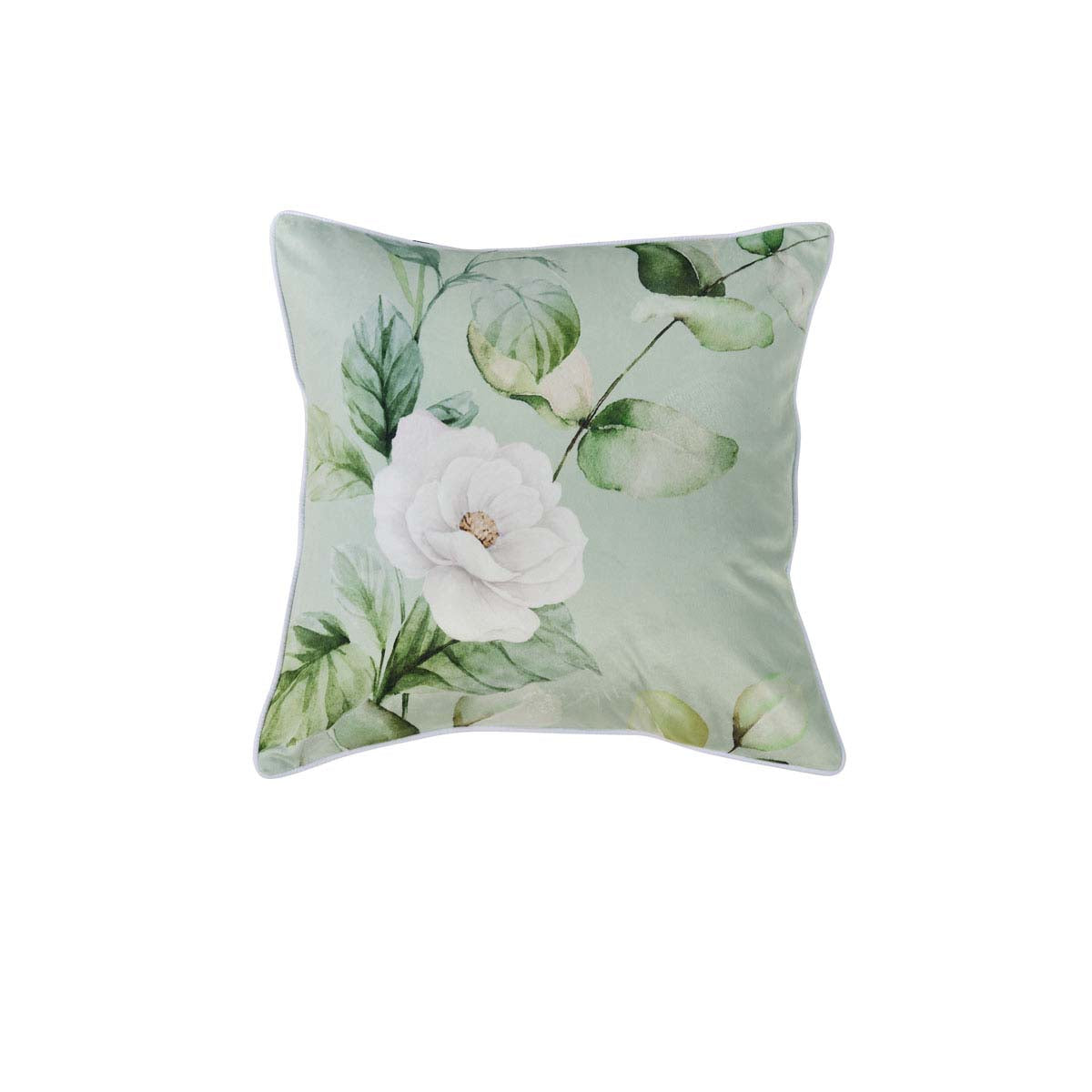 Bianca Salisbury Sage Velvet Square Filled Cushion 43 x 43cm
