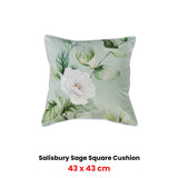 Bianca Salisbury Sage Velvet Square Filled Cushion 43 x 43cm