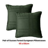 Bianca Pair of Sussex Forest Green European Pillowcases