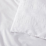 Bianca Cosmo White Soft Chenille Geometric Quilt Cover Set King