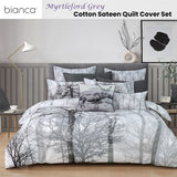 Bianca Myrtleford Grey Cotton Sateen Quilt Cover Set Queen