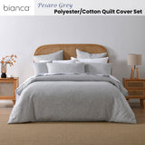 Bianca Pesaro Grey Polyester Cotton Quilt Cover Set Queen