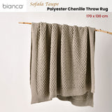 Bianca Sofala Taupe Polyester Chenille Throw Rug 130 x 170 cm