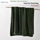 Bianca Tambar Forest Green Faux Fur Throw Rug 130 x 170 cm