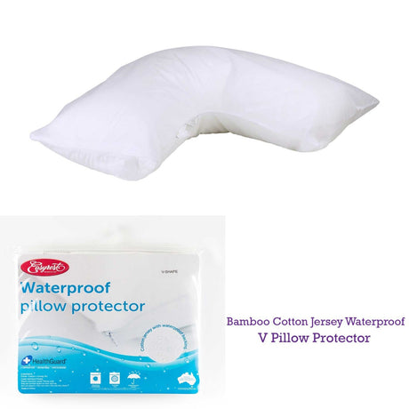 Easyrest Bamboo Cotton Jersey Waterproof V Pillow Protector