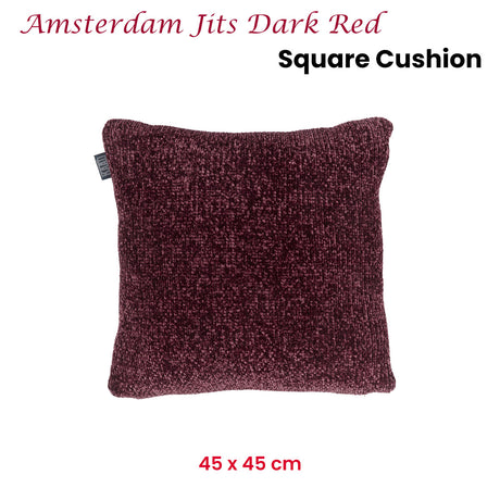 KAAT Amsterdam Jits Dark Red Square Filled Cushion 45cm x 45cm