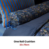 PIP Studio Tutti i Fiori Dark Blue Cotton Cover Roll Cushion 22cm x 70cm