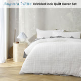 Accessorize Augusta White Ruched Quilt Cover Set King