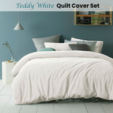 Accessorize Teddy White Quilt Cover Set Queen