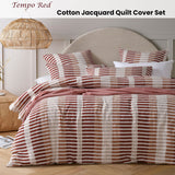 Vintage Design Homewares Tempo Red Cotton Jacquard Quilt Cover Set Queen