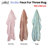 J Elliot Home Archie Soft Pink Faux Fur Throw 130 x 160cm