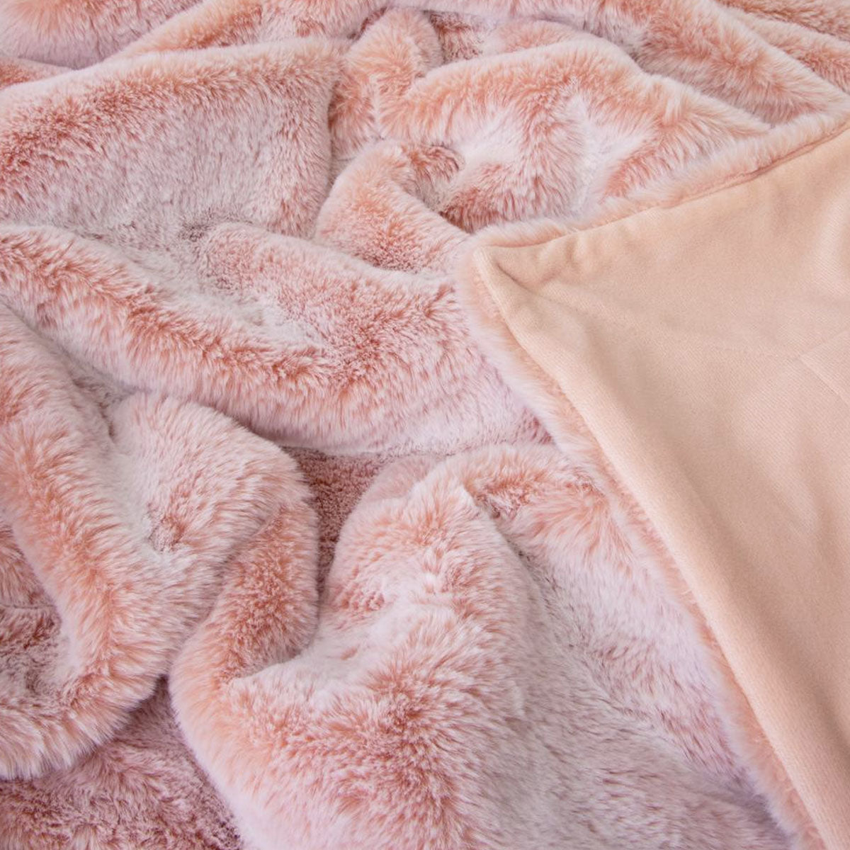 J Elliot Home Archie Soft Pink Faux Fur Throw 130 x 160cm