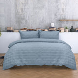 Ardor Carter Mineral Blue Embossed Vintage Washed Geometric Quilt Cover Set King