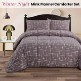 Ramesses Winter Night 3- Piece Mink Flannel Comforter Set Queen