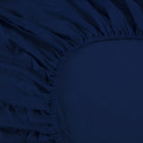 Ramesses 1000TC Linen Bamboo Fitted Sheet Combo Set Deep Blue Queen
